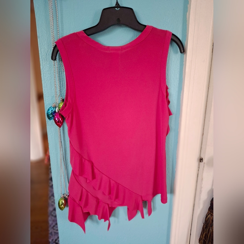 Cocomo Ruffled Hot Pink Sleeveless Women's Small Pull Over Top Pre-owned - Picture 5 of 6